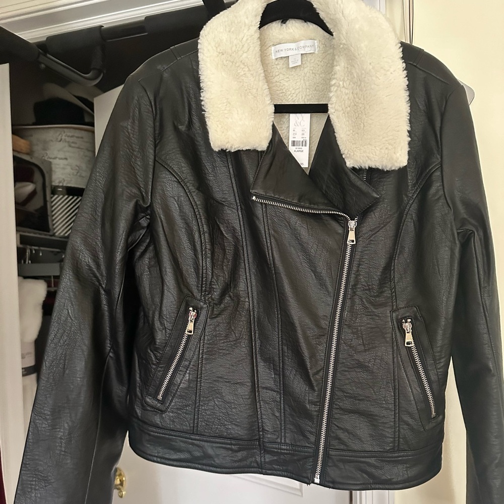 Faux leather Moto jacket XL